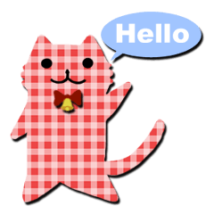 Cat of the gingham checked pattern
