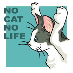 NO CAT NO LIFE Satowo cat stamp