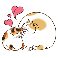 Fat cats stamp "Fukura-neko"