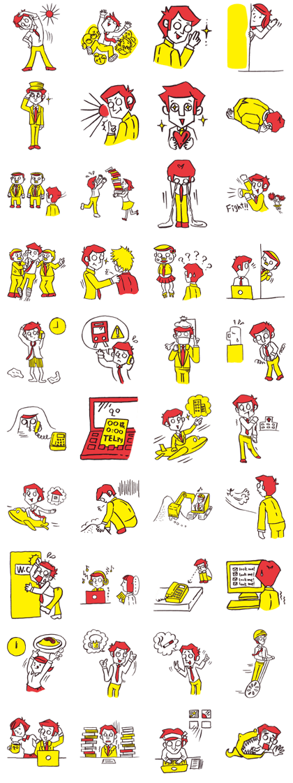 A red haired man's daily work