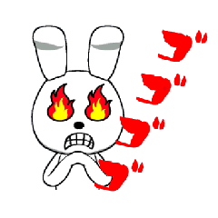 表情豊かな白ウサギ3