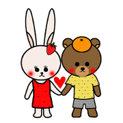 mandarin bear & strawberry rabbit