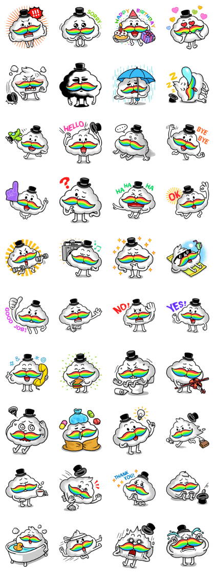 Mr.Cloud's Rainbow Moustache