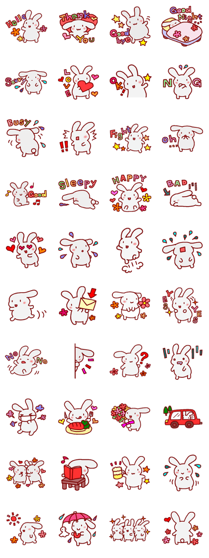 White bunnies "Mo-chi-u-sa"