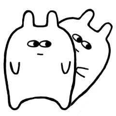 じっと見るうさぎ Line スタンプ Line Store