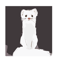 Artistic hand drawn ferret sticker