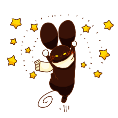 Star mouse sticker winter Japanese ver