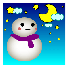 3D snowman sticker"POKODARUMA"