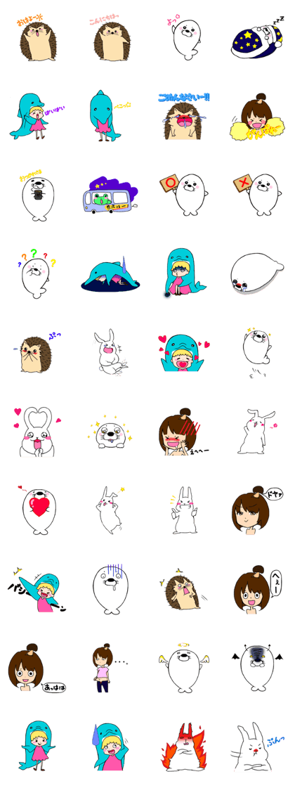 Mushroom girls & Animals