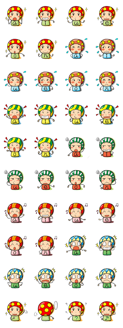 a.i.u.e.o.mushroom!