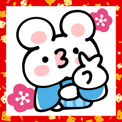 Cute mouse New Year sticker
