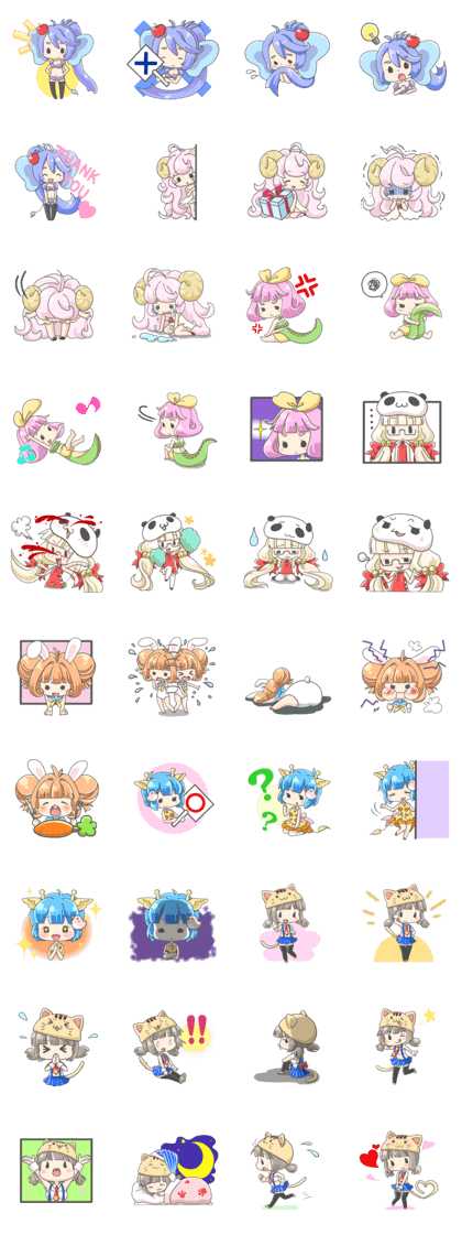 Personification girls of animal