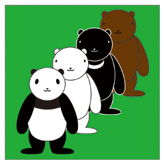 3匹の熊とパンダの生活