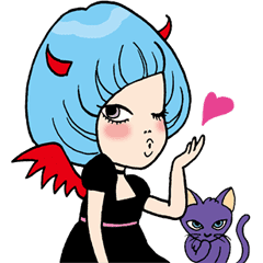 Moody Devil Girl Line Stickers Line Store