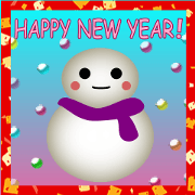 3D snowman animated stickers POKODARUMA2
