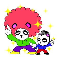 Slash and 3color Afro hear panda