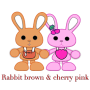 Rabbit Brown & Cherry Pink