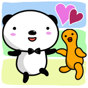 Funny Panda and Friend