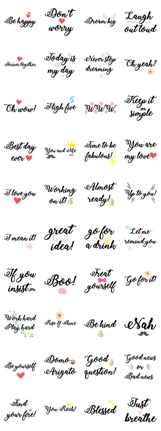 モダンカリグラフィー3 よく使う英語 Lineクリエイターズスタンプ Stamplist モダンカリグラフィー3 よく使う英語 Lineクリエイターズスタンプ Stamplist