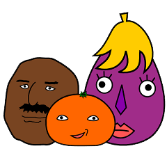 mandarin orange and potato and eggplant