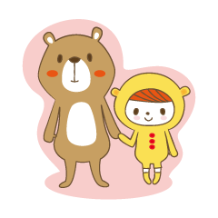 Costume bear and brown bear