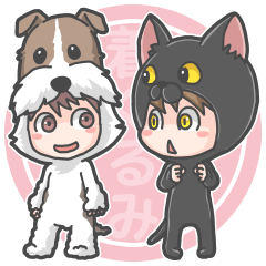 Costume of a dog and the cat.