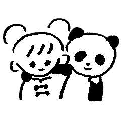 Panda & Girl Sticker