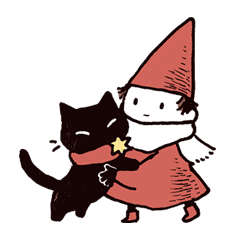 Tomte and Middy winter sticker