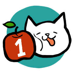 cat and apple1English