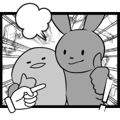 Rabbit, chick and Manga