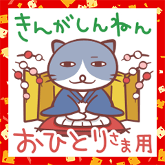 Solo-cat on new year's holiday sticker