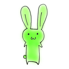 Tha puffy lovely green rabbit