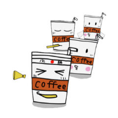 아이스 커피 컵의 캐릭터