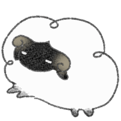 Dreaming fluffy sheep