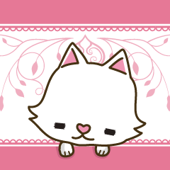 White cat sticker