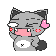 The sticker of a gray cat