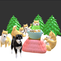 Moving shiba inu