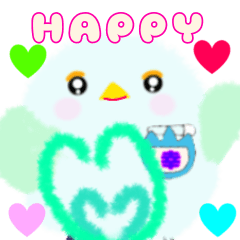 Happy blue bird ko-chan