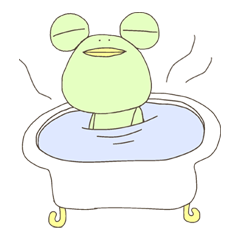 The sticker of the frog