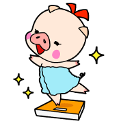 Diet sticer of cute piglet