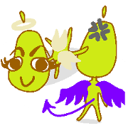Pear of an angel and the devil