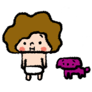 A baby & his puppy
