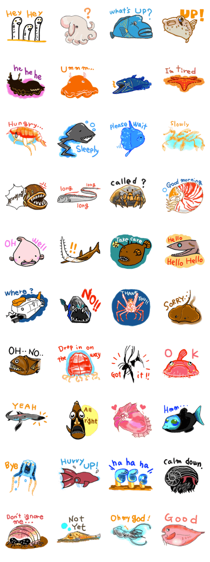 Deepsea fish and sealife English version