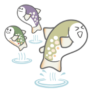 Japanese cute trout Iwana, and friends.
