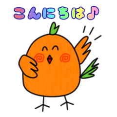 Round bird NAGACHAN Sticker no.1