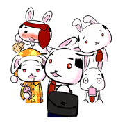 Sticker bald rabbit