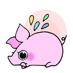 The  sticker of a lovely pig