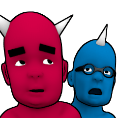 Daemon Friends - Red & Blue