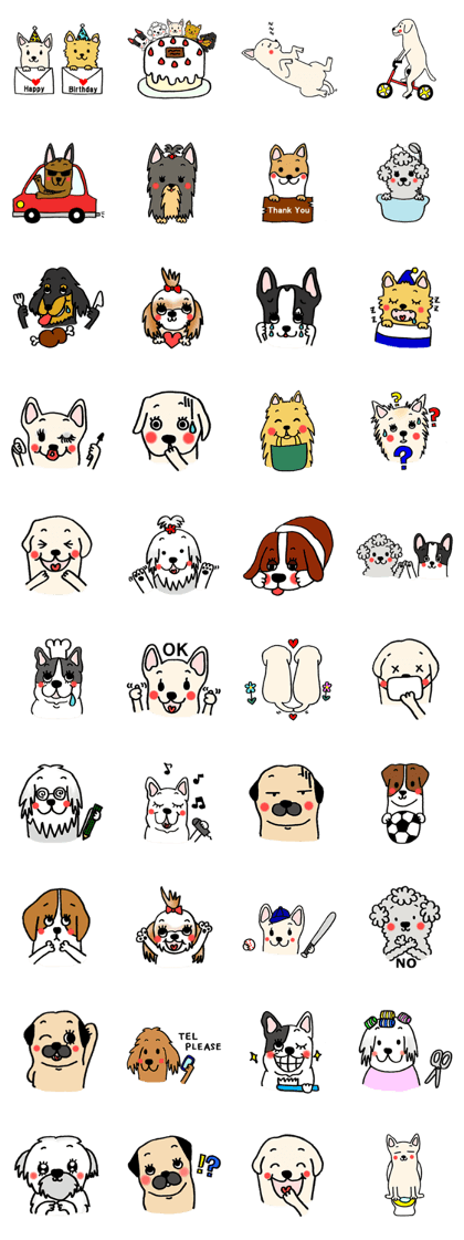 Stickers of cute dog