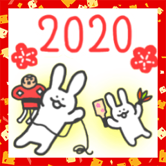 A Happy New Year Akeome Rabbits Yabe Line貼圖代購 台灣no 1 最便宜高效率的代購網